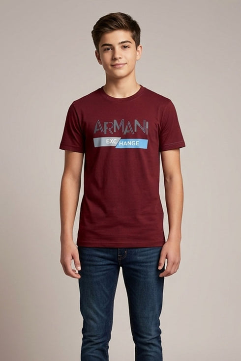Faddy's Kids Maroon T-Shirt | Rich Color Boys Tee | Size 18-28