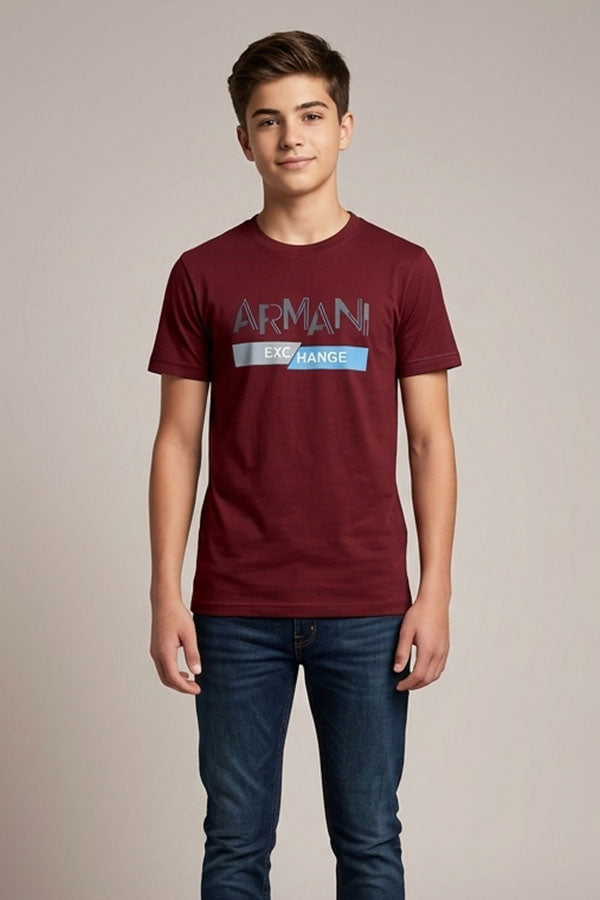 Faddy's Kids Maroon T-Shirt | Rich Color Boys Tee | Size 18-28
