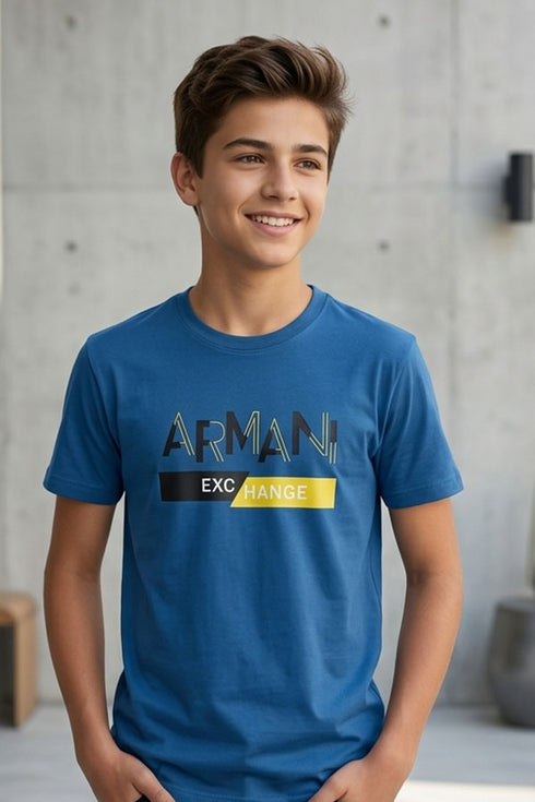 Faddy's Kids Blue T-Shirt | Soft Cotton Boys Tee | Size 18-28 |