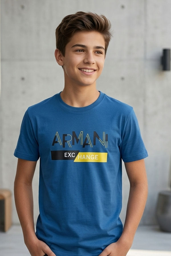 Faddy's Kids Blue T-Shirt | Soft Cotton Boys Tee | Size 18-28 |