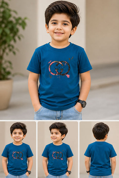 Faddy's Kids Zinc Blue T-Shirt | Unique Stylish Boys Tee | Size 18-24